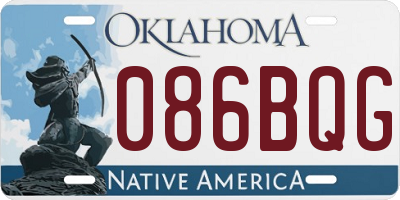 OK license plate 086BQG
