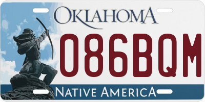 OK license plate 086BQM