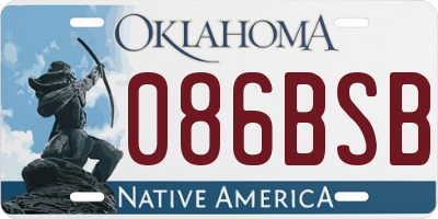 OK license plate 086BSB