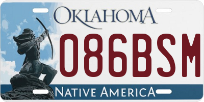 OK license plate 086BSM