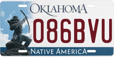 OK license plate 086BVU
