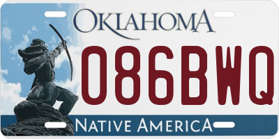 OK license plate 086BWQ