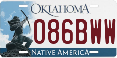 OK license plate 086BWW