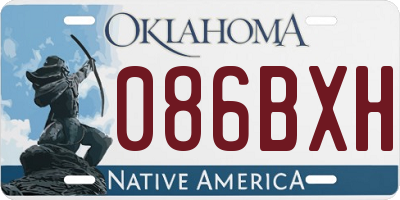 OK license plate 086BXH
