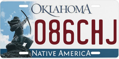 OK license plate 086CHJ