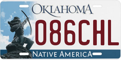 OK license plate 086CHL