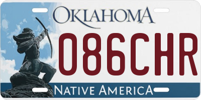 OK license plate 086CHR
