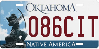 OK license plate 086CIT