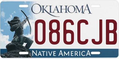 OK license plate 086CJB