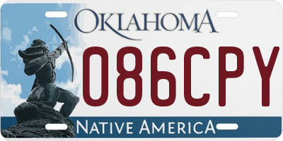 OK license plate 086CPY