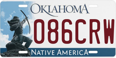 OK license plate 086CRW