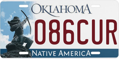 OK license plate 086CUR