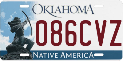 OK license plate 086CVZ
