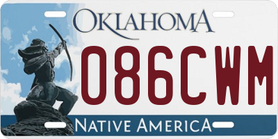 OK license plate 086CWM