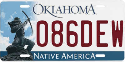 OK license plate 086DEW