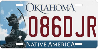 OK license plate 086DJR
