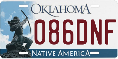 OK license plate 086DNF