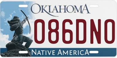 OK license plate 086DNO