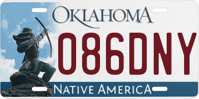 OK license plate 086DNY
