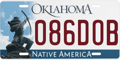 OK license plate 086DOB