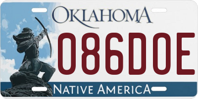 OK license plate 086DOE