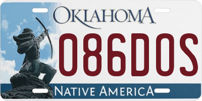 OK license plate 086DOS