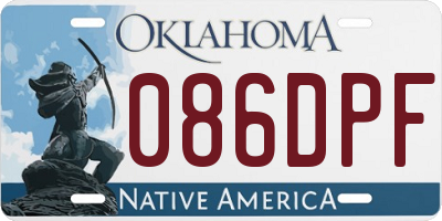 OK license plate 086DPF