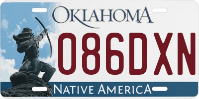 OK license plate 086DXN