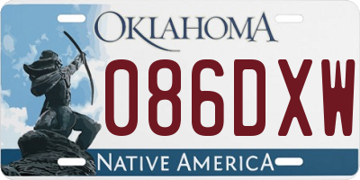 OK license plate 086DXW