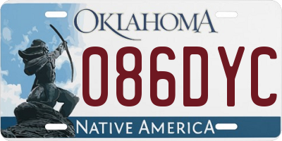 OK license plate 086DYC