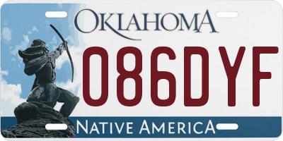 OK license plate 086DYF