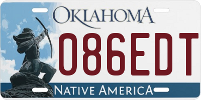 OK license plate 086EDT