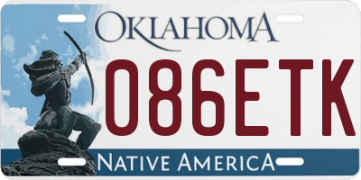 OK license plate 086ETK
