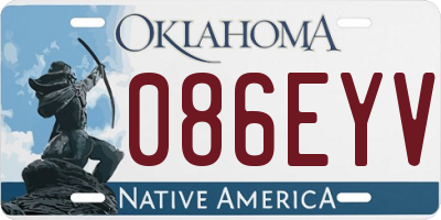 OK license plate 086EYV