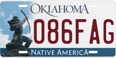 OK license plate 086FAG