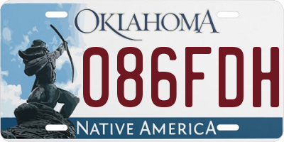 OK license plate 086FDH