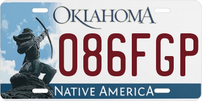 OK license plate 086FGP