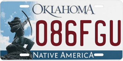 OK license plate 086FGU