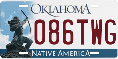 OK license plate 086TWG
