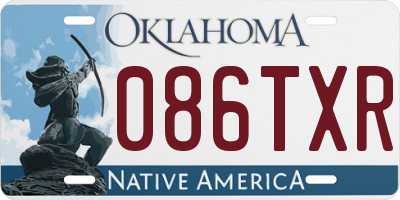 OK license plate 086TXR