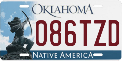 OK license plate 086TZD