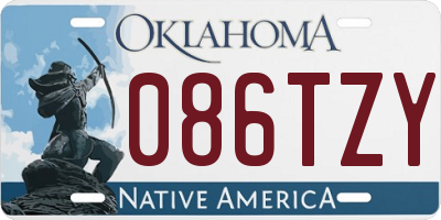 OK license plate 086TZY