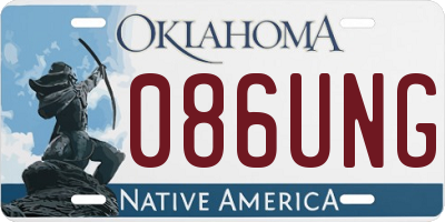 OK license plate 086UNG