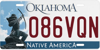OK license plate 086VQN