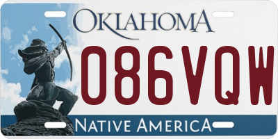 OK license plate 086VQW