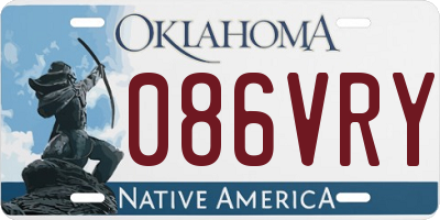 OK license plate 086VRY