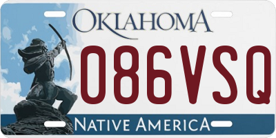 OK license plate 086VSQ