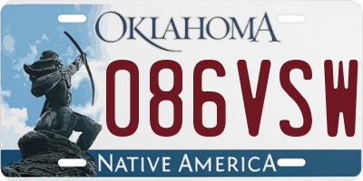 OK license plate 086VSW