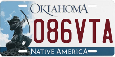 OK license plate 086VTA