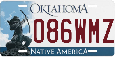 OK license plate 086WMZ